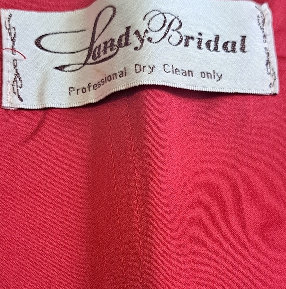 Landy Bridal Wine Strapless Satin Dress Sorority Winter Formal Size Small - Picture 15 of 16